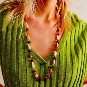 Free People Ariana Ost At The Market Necklace in Neon NEW